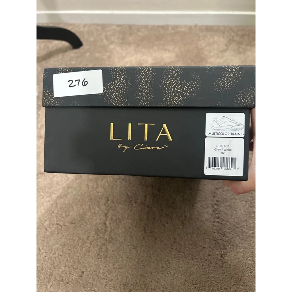 LITA Women's Black and White Athletic Sneakers Size 7/37, NIB
